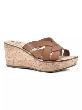 White Mountain Samwell Wedge Sandals Sz 7.5 BNWB